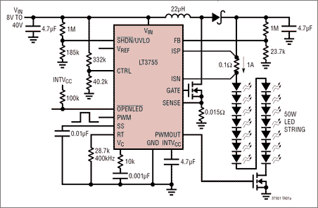 60V, High Side Sense LED Controller for Boost, Buck or Buck