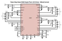 60V Step-Down LED Driver for Three Independent LED Strings of 100mA LEDs & 10,000:1 True Color PWM Dimming