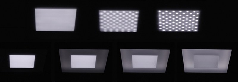 The different lighting patterns that were used in the investigation 