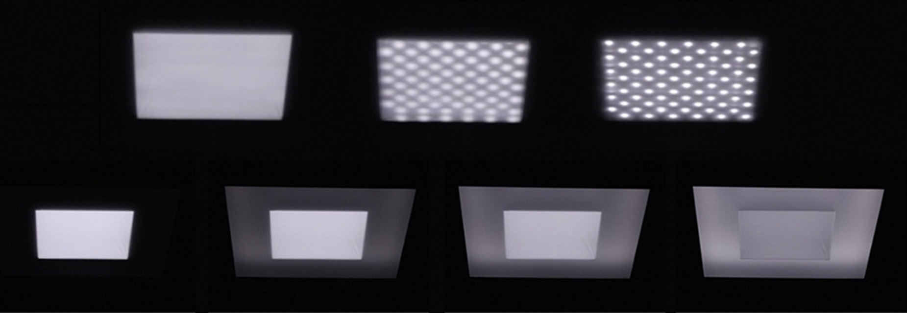 The different lighting patterns that were used in the investigation